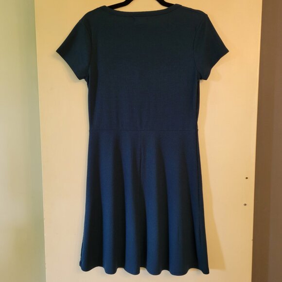 Guilty | Blue Zip Mini Dress | Womens M | Casual Silver Hardware - Picture 4 of 9